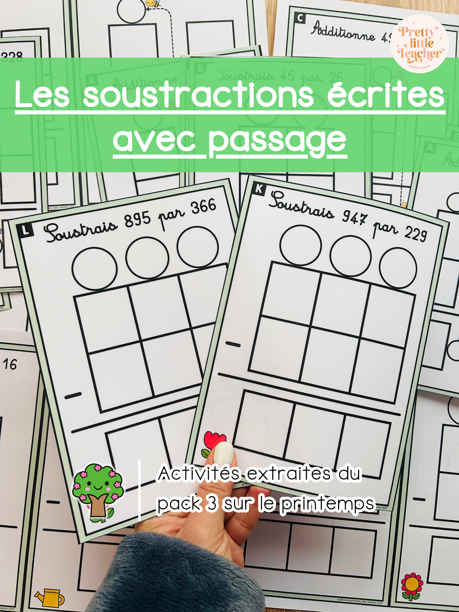 Les soustractions écrites avec retenue jusqu’à 1000 CDU - CDU (3x)