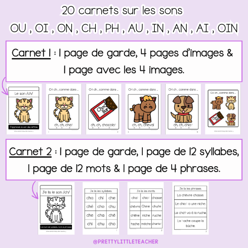 20 livrets de lecture sur les sons (digrammes)