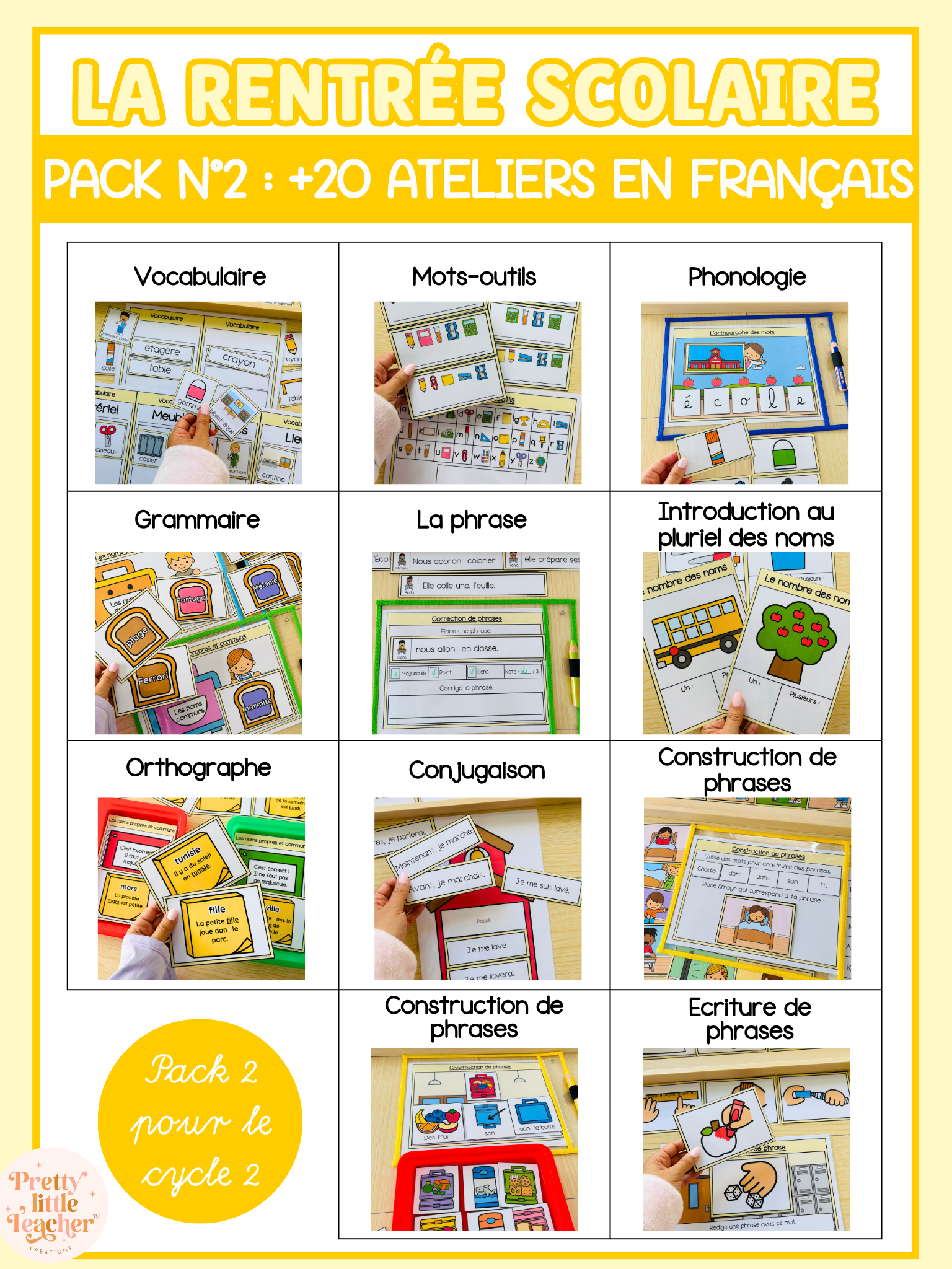 Pack 2 Français sur le thème de l'école