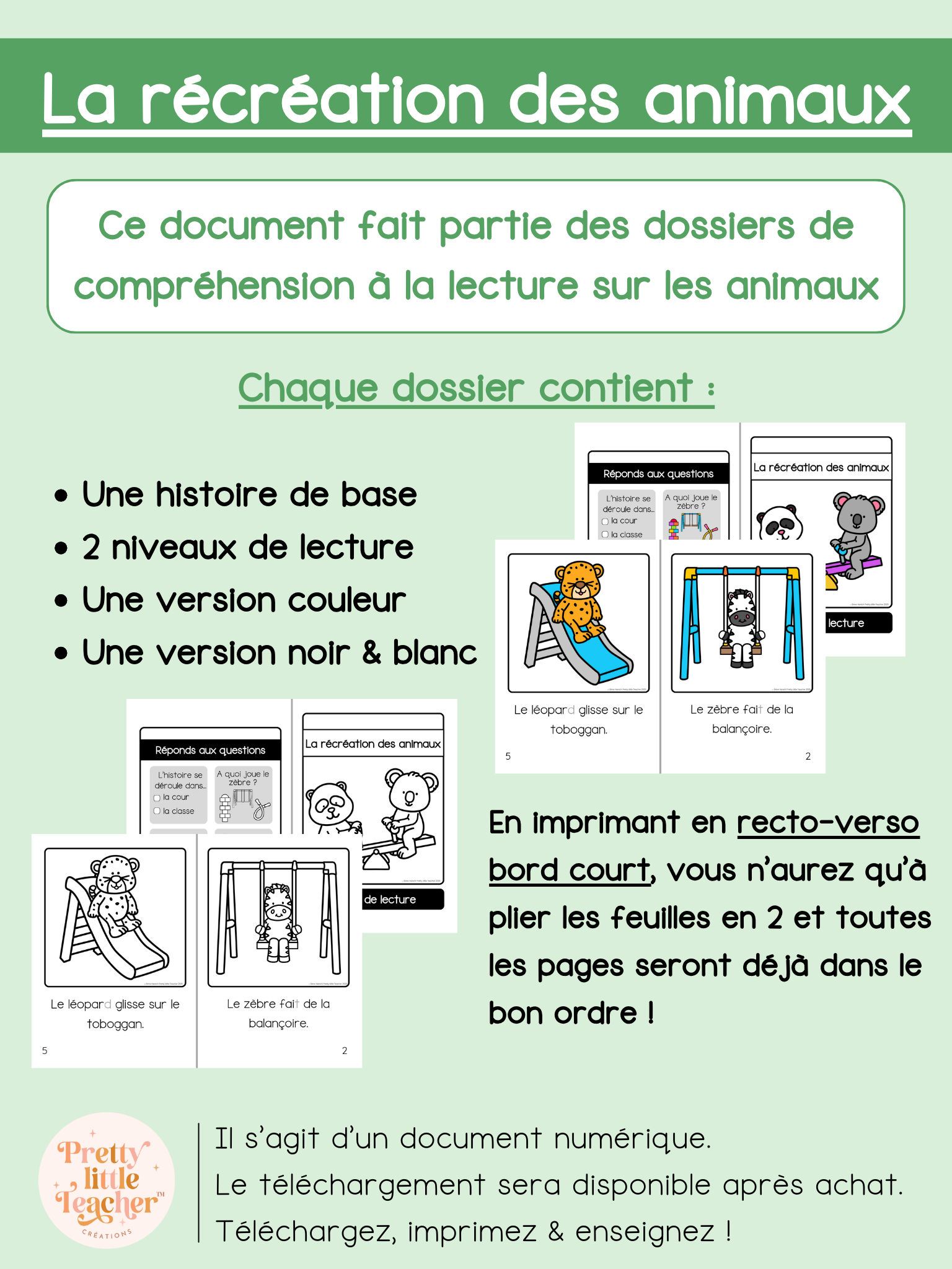 La récréation des animaux (lecture)