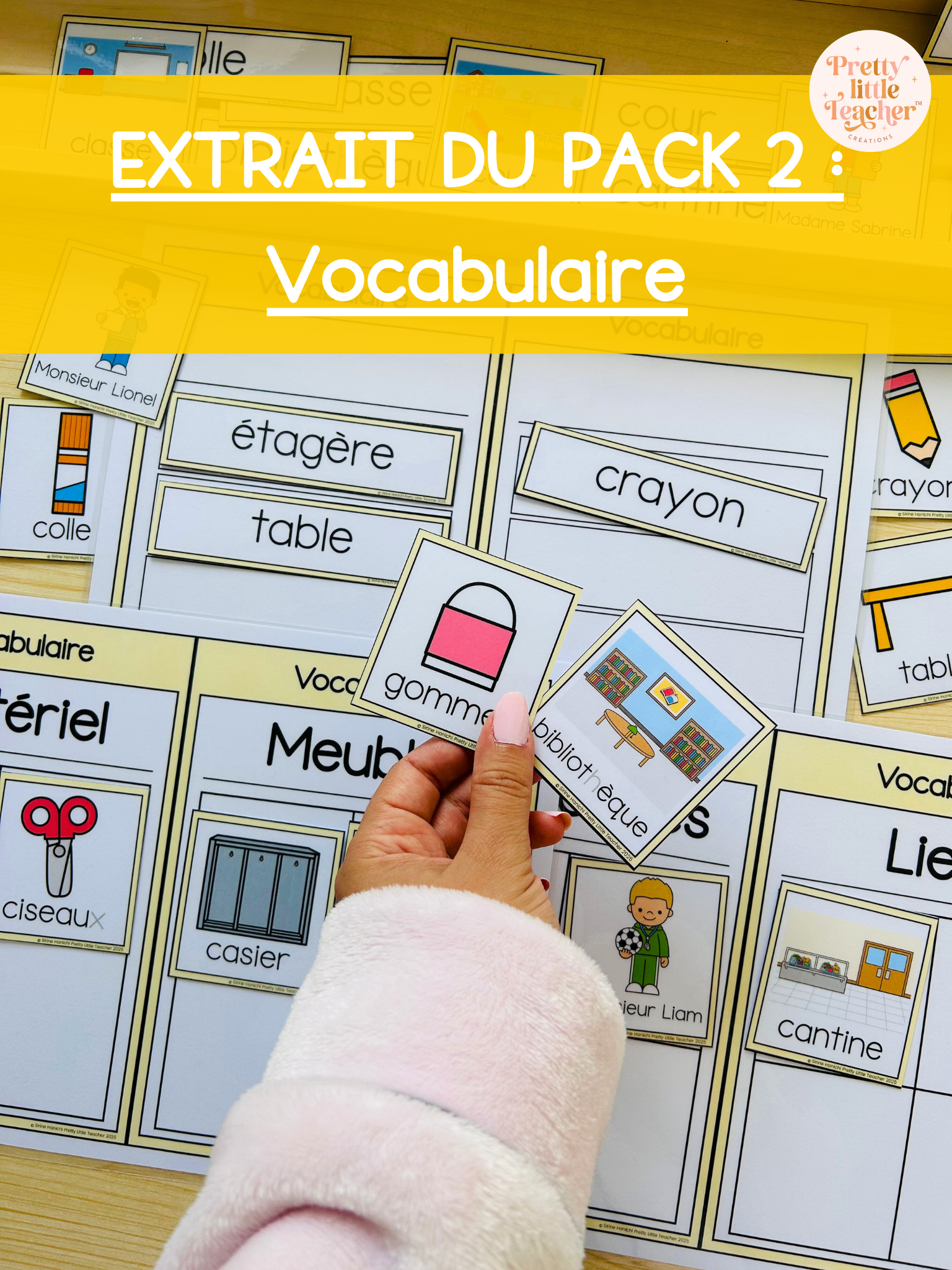 Extrait VOCABULAIRE du Pack 2 Français sur l'école