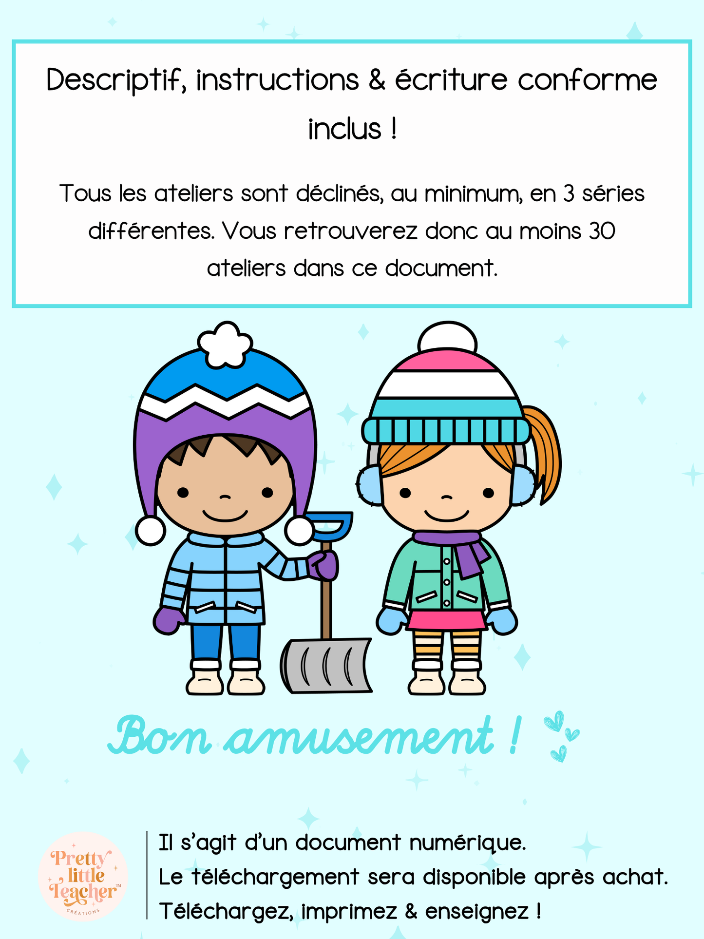 Pack 1 mathématiques sur l'hiver