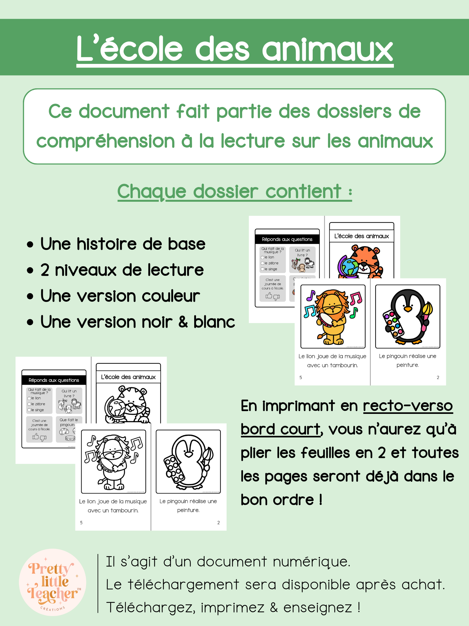 L’école des animaux (lecture)