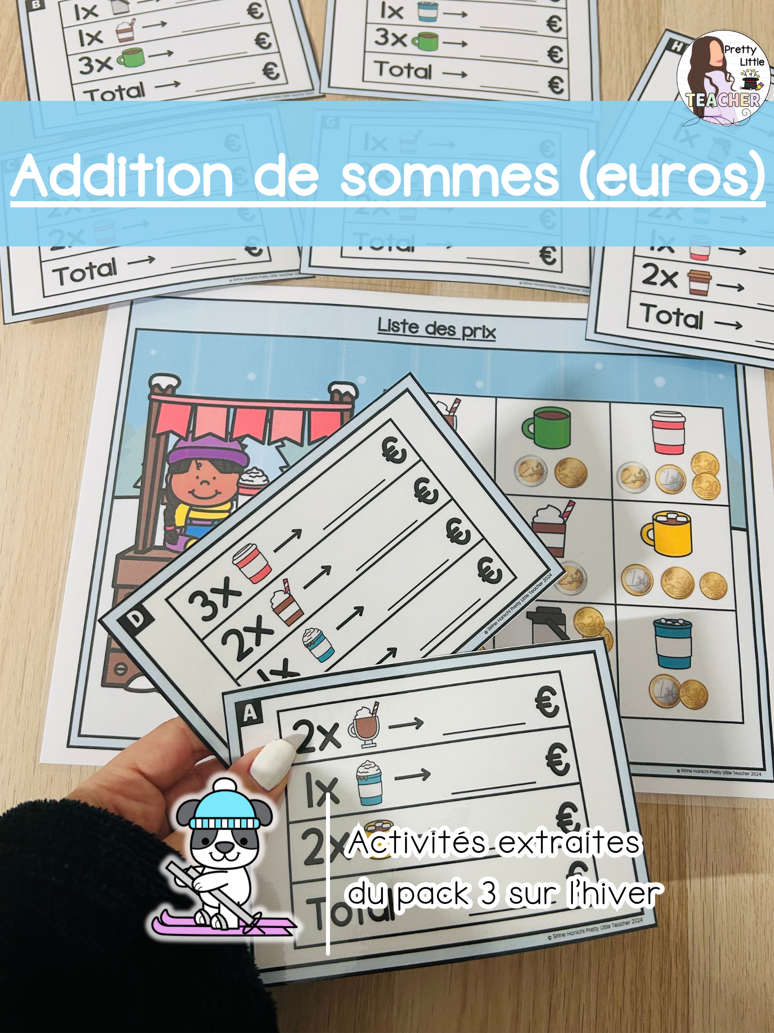 Additions de sommes (euros) (3x)