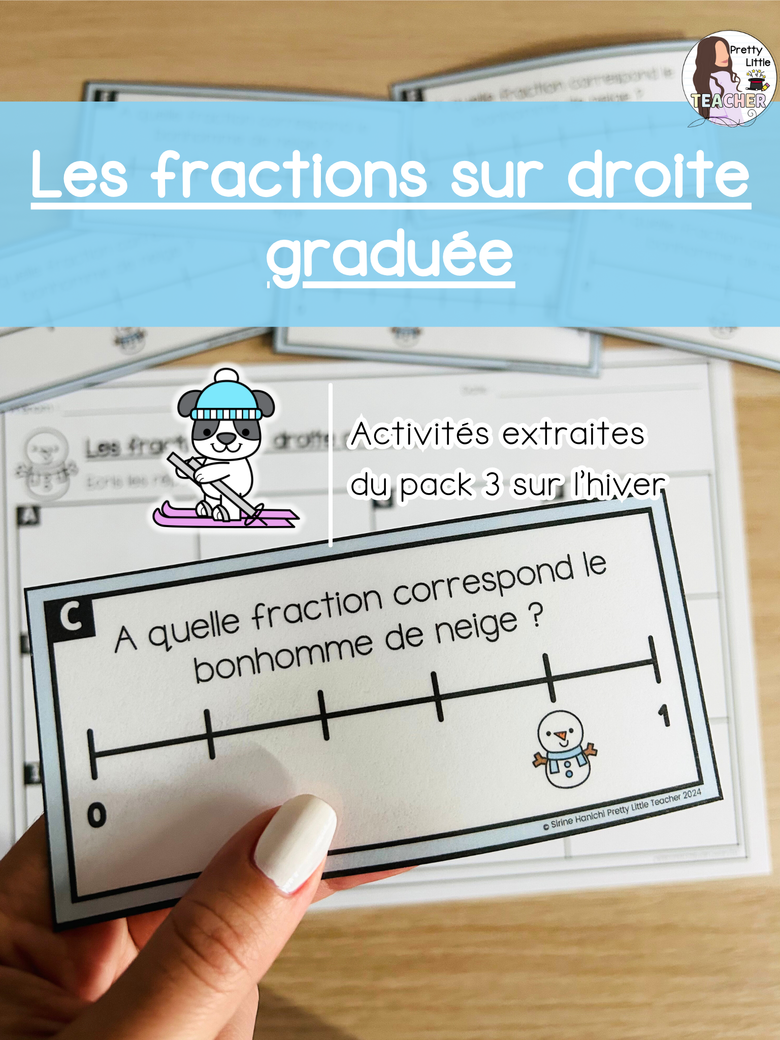 Les fractions sur droite graduée (3x)