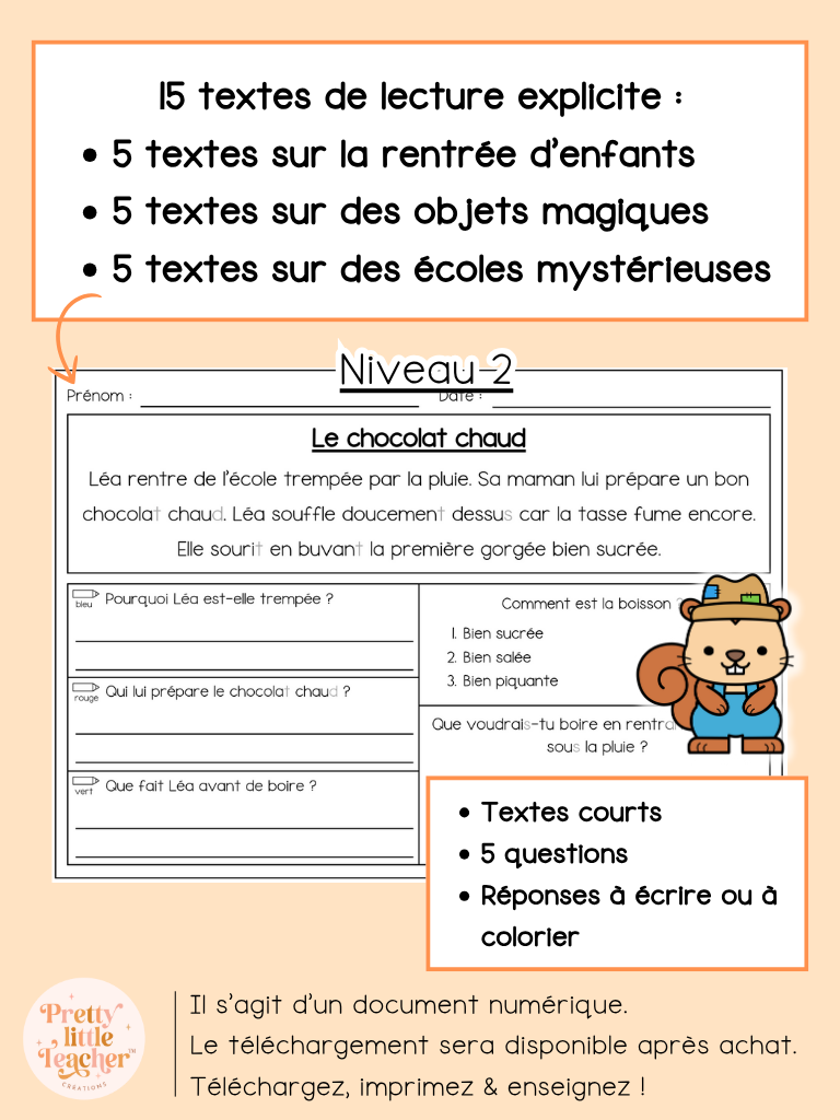 Lecture niveau 2 sur l'automne