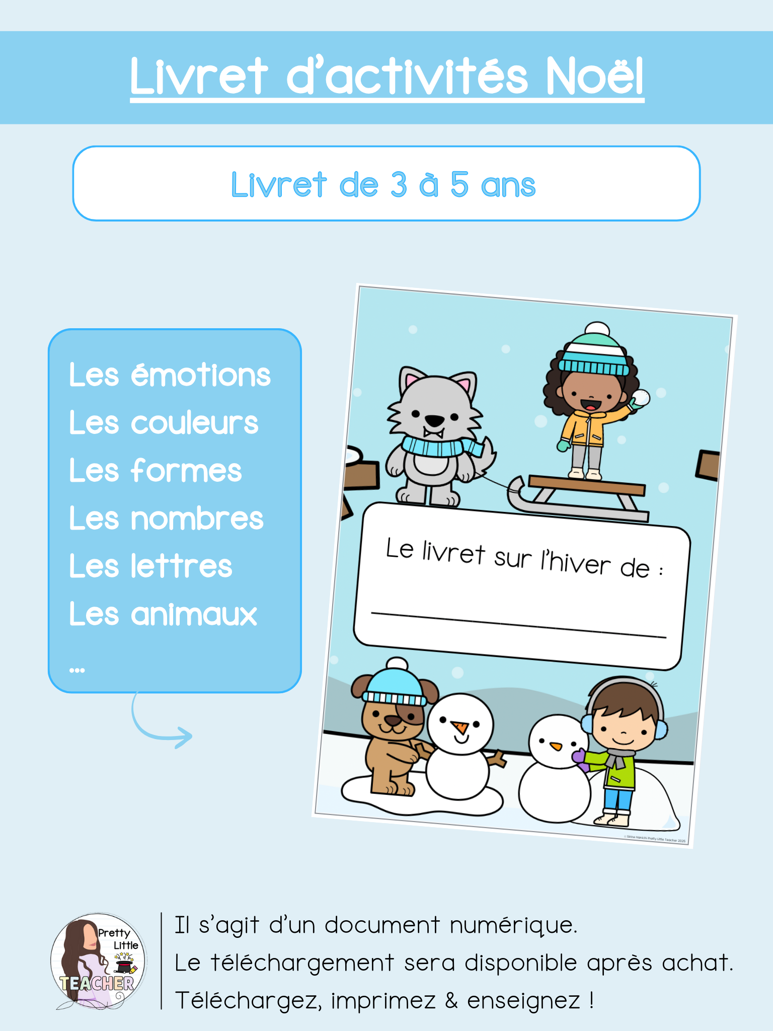 Livret d'activités sur l'hiver (3 à 5 ans)