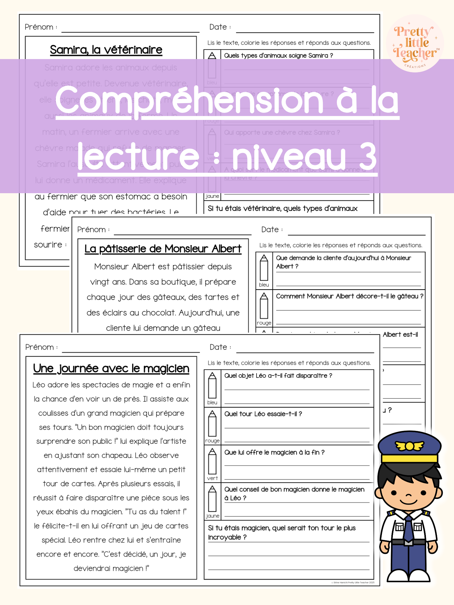 Lecture niveau 3 sur les métiers