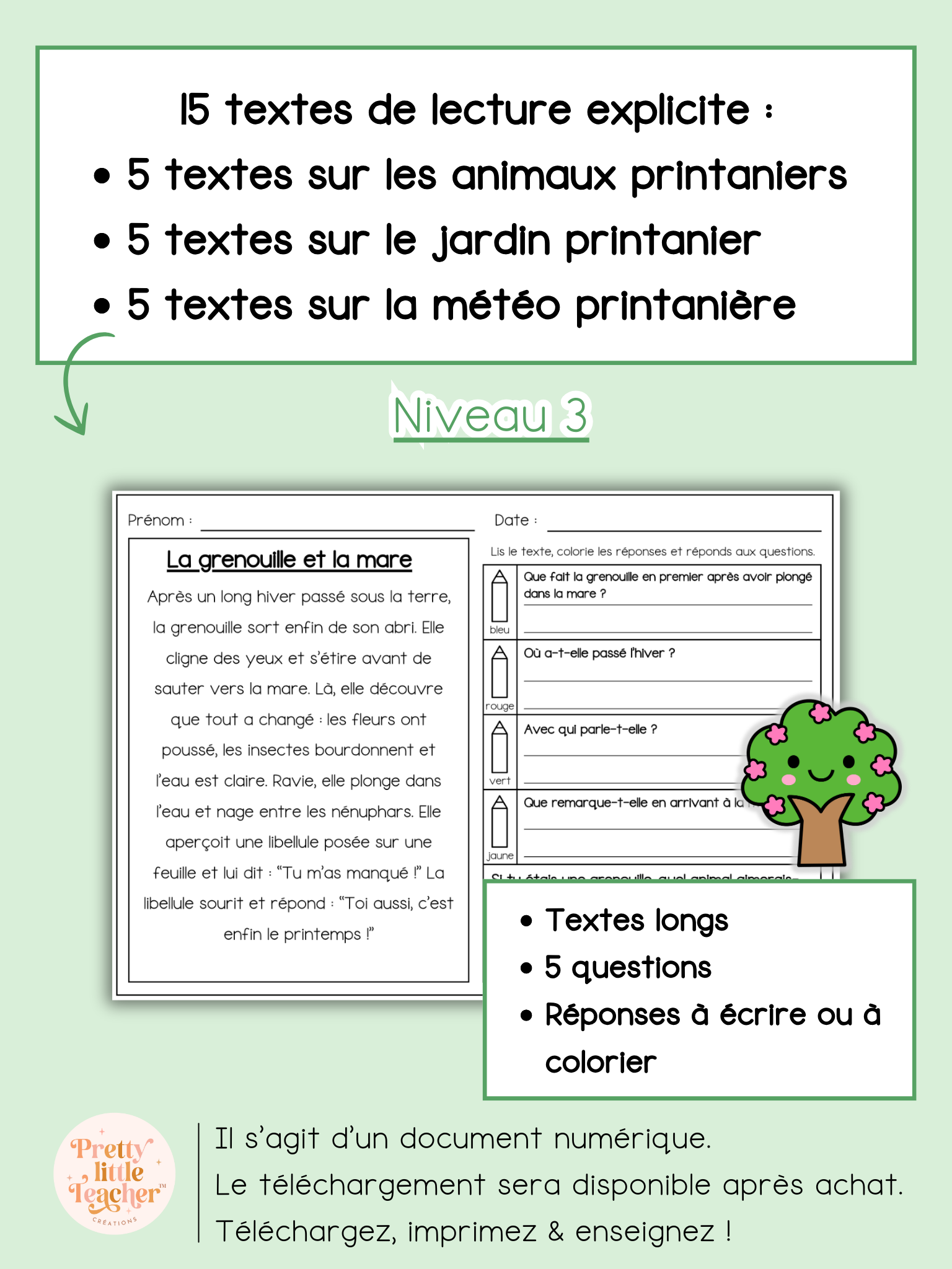 Lecture niveau 3 sur le printemps