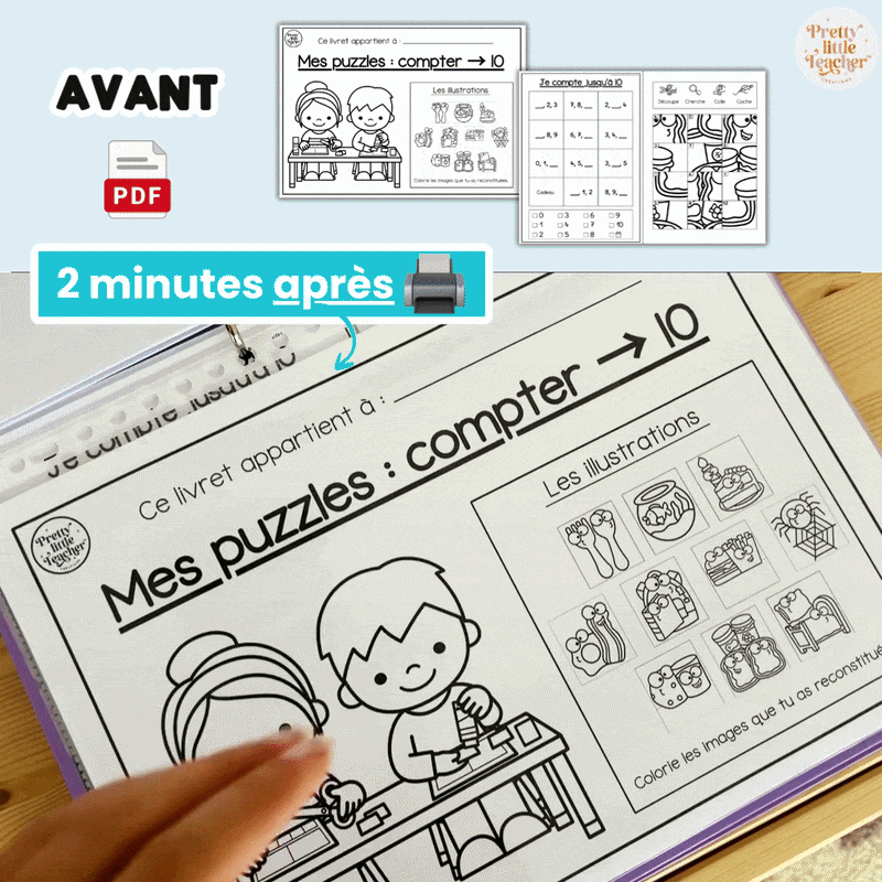 Livret puzzle : compter → 10