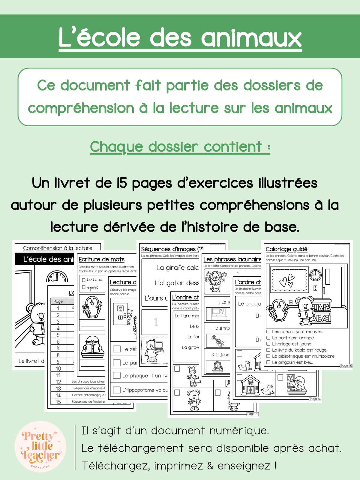 L’école des animaux (lecture)