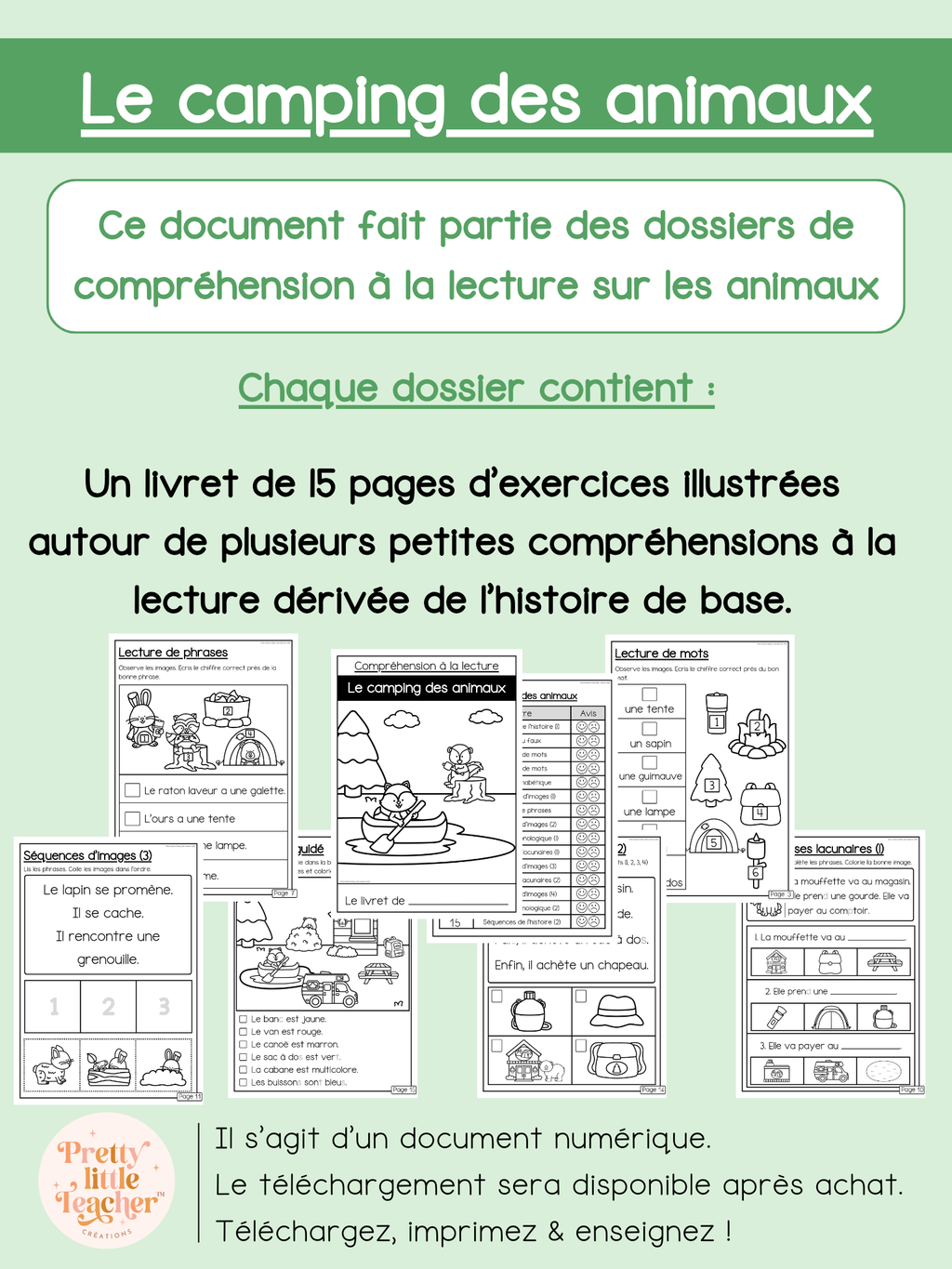 Le camping des animaux (lecture)
