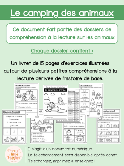 Le camping des animaux (lecture)