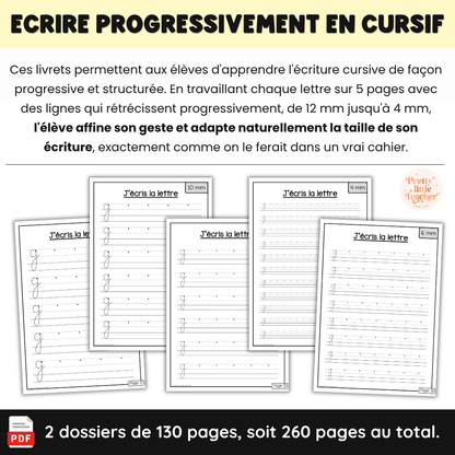 Livrets : j'apprends à écrire progressivement en cursif