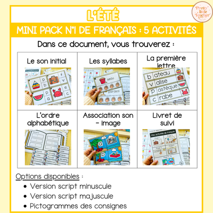 Tous les Mini Packs 1 Français pour toute l'année