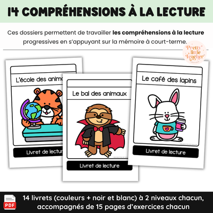 Pack pour les bons lecteurs : 14 livrets de lecture sur les animaux + exercices