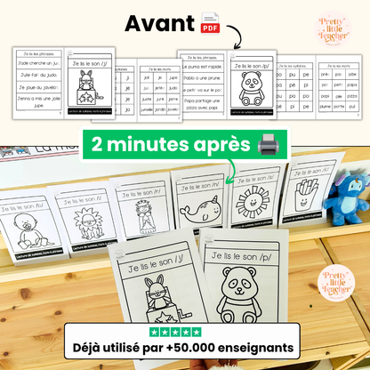 Apprendre à lire les syllabes, mots et phrases (18 livrets de sons simples)