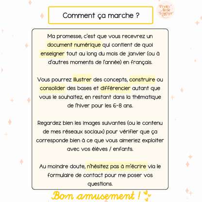 Pack 2 Français sur l'hiver