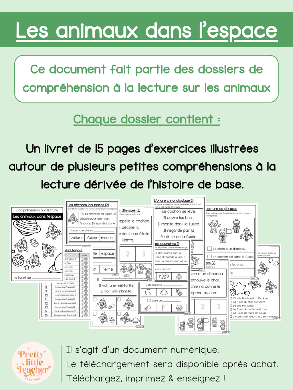 Les animaux dans l'espace (lecture)