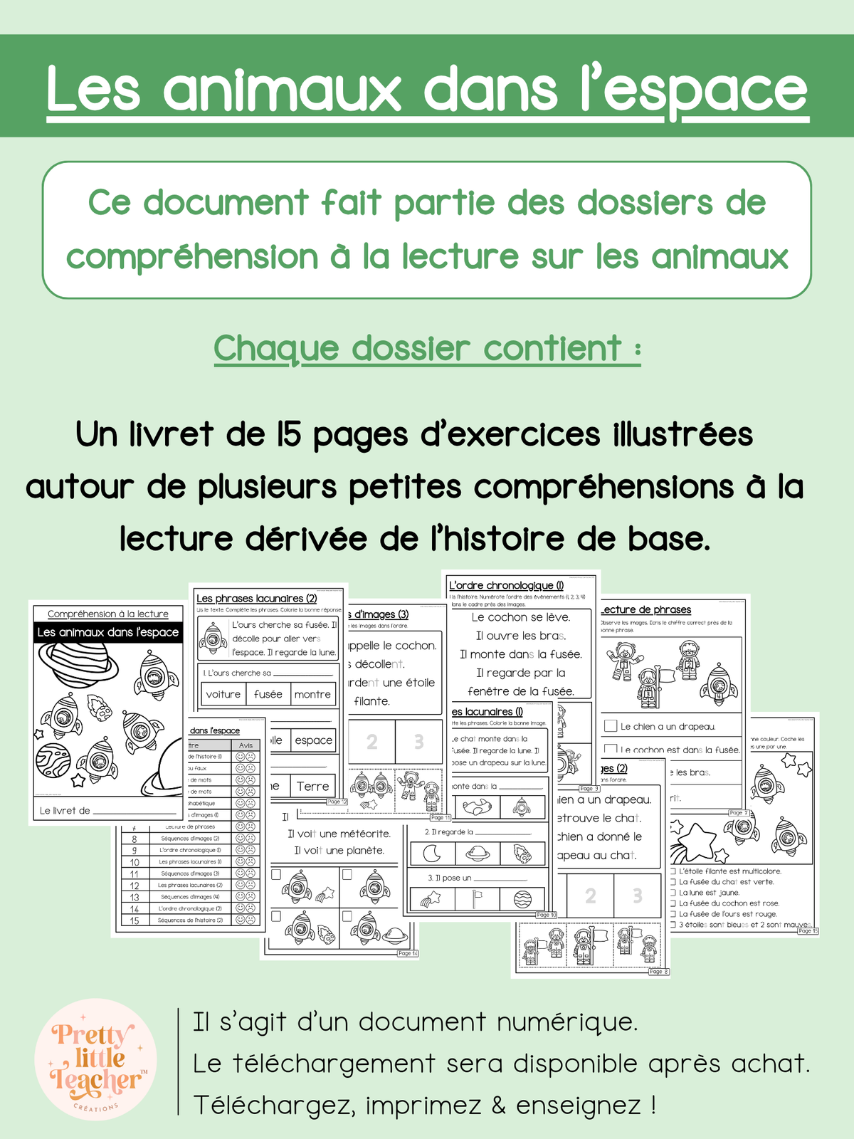 Les animaux dans l'espace (lecture)