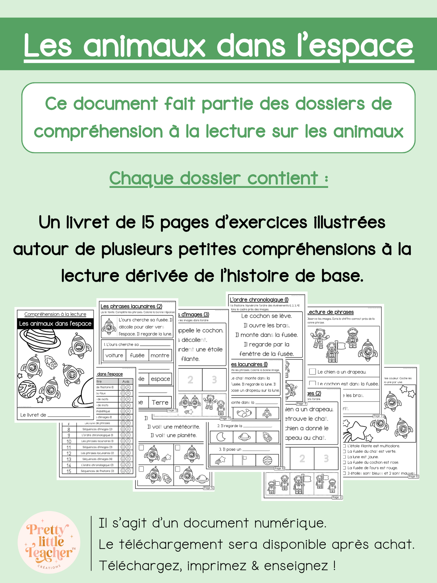 Les animaux dans l'espace (lecture)