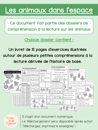 Les animaux dans l'espace (lecture)