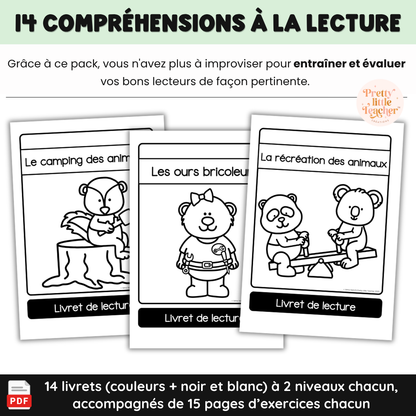 Pack pour les bons lecteurs : 14 livrets de lecture sur les animaux + exercices