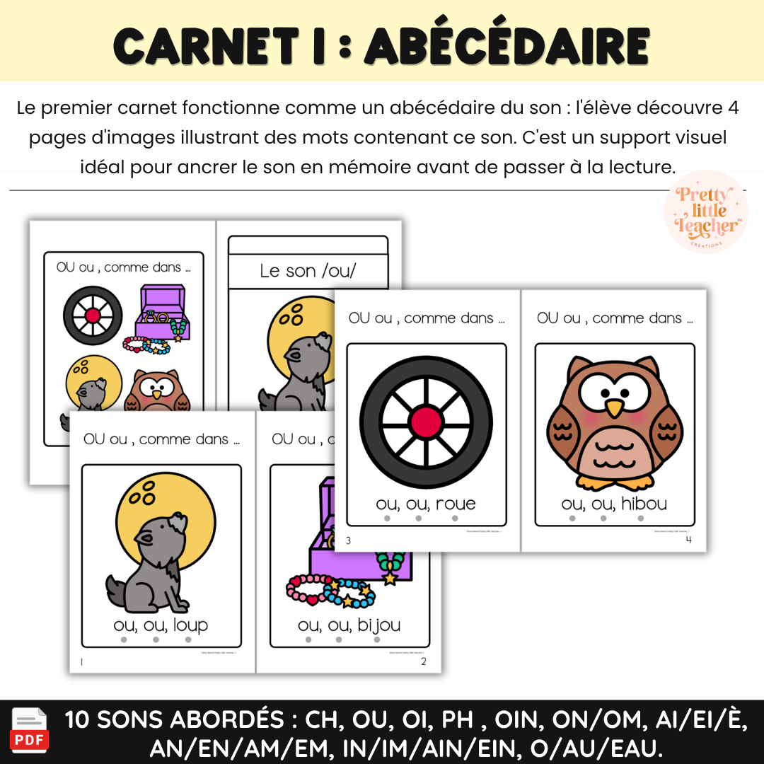 Apprendre à lire les syllabes, mots et phrases (20 livrets de sons composés)