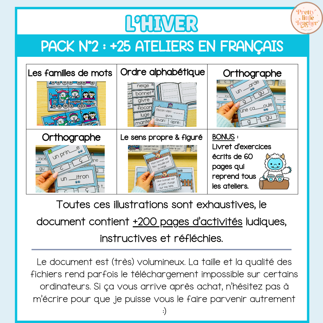 Pack 2 Français sur l'hiver