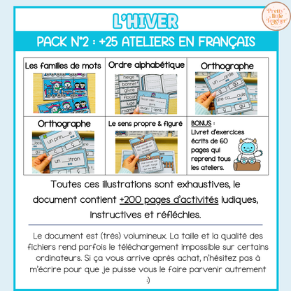 Pack 2 Français sur l'hiver