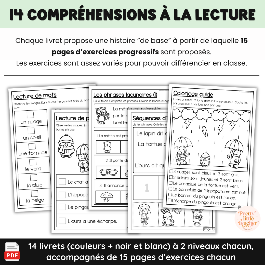 Pack pour les bons lecteurs : 14 livrets de lecture sur les animaux + exercices