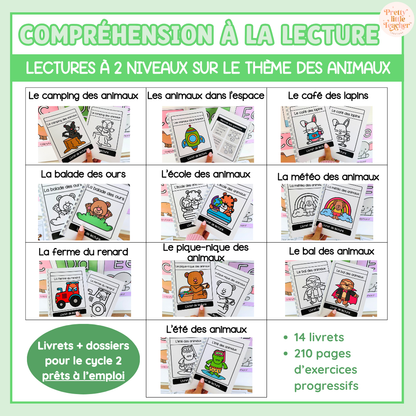 Pack pour les bons lecteurs : 14 livrets de lecture sur les animaux + exercices