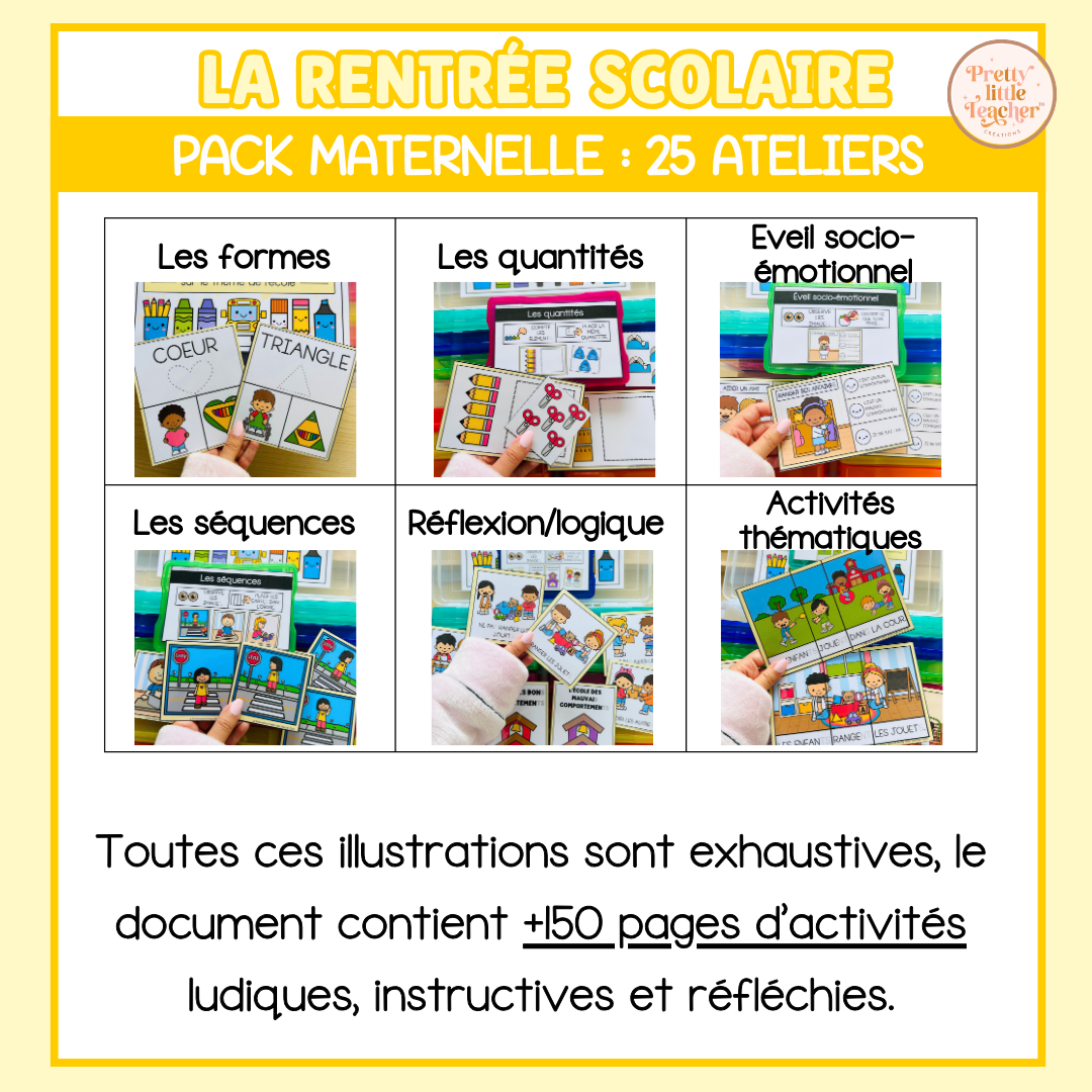 Pack Maternelle sur la rentrée ✏️ : 25 activités à imprimer