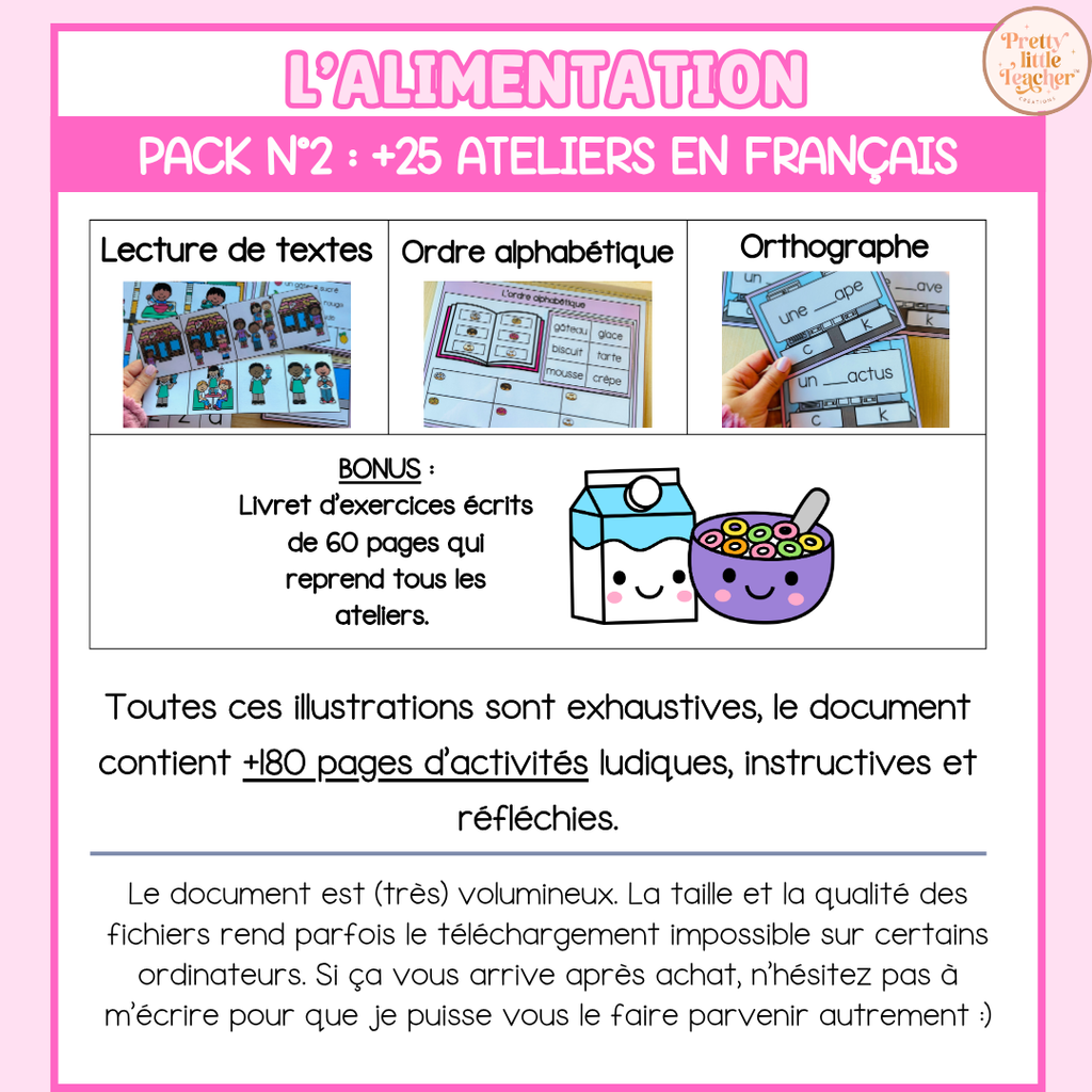 Pack 2 Français sur l'alimentation