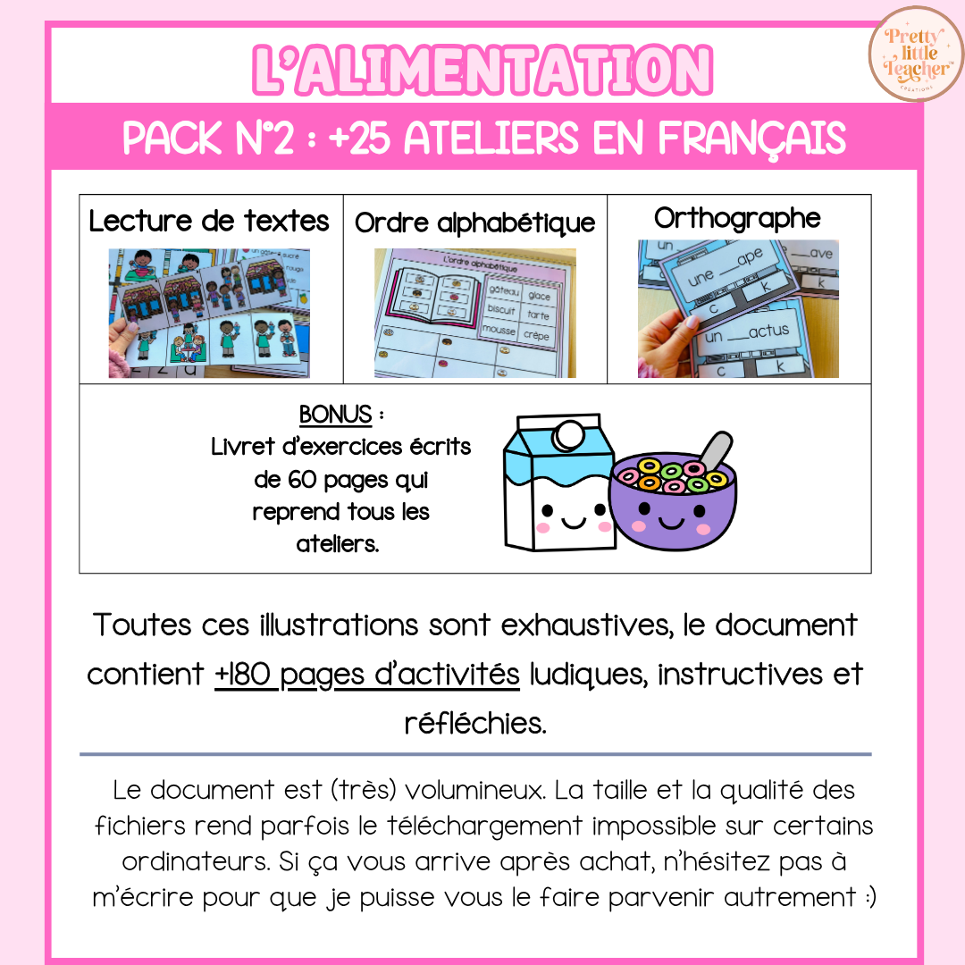Pack 2 Français sur l'alimentation