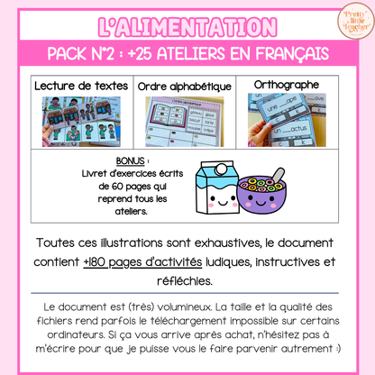 Pack 2 Français sur l'alimentation