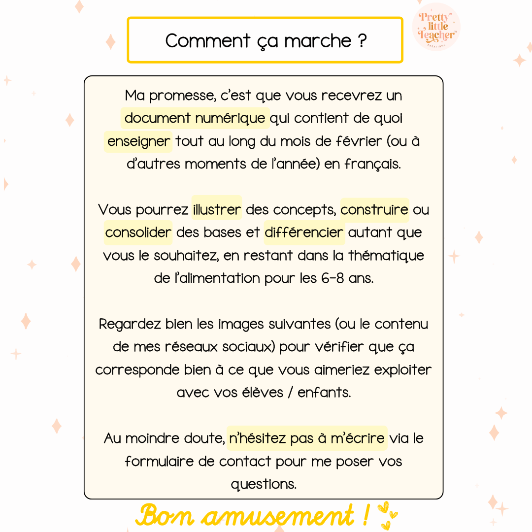 Pack 2 Français sur l'alimentation