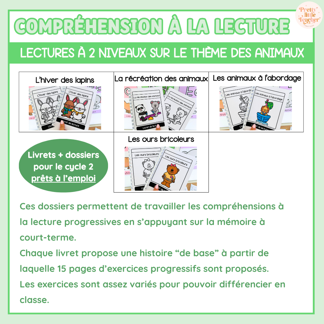 Pack pour les bons lecteurs : 14 livrets de lecture sur les animaux + exercices