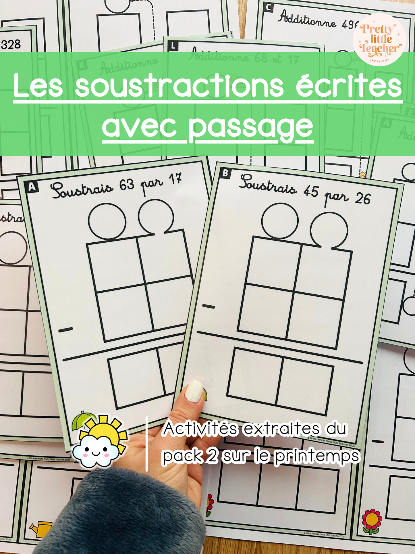 Les soustractions écrites avec retenue jusqu’à 100 DU - DU (3x)