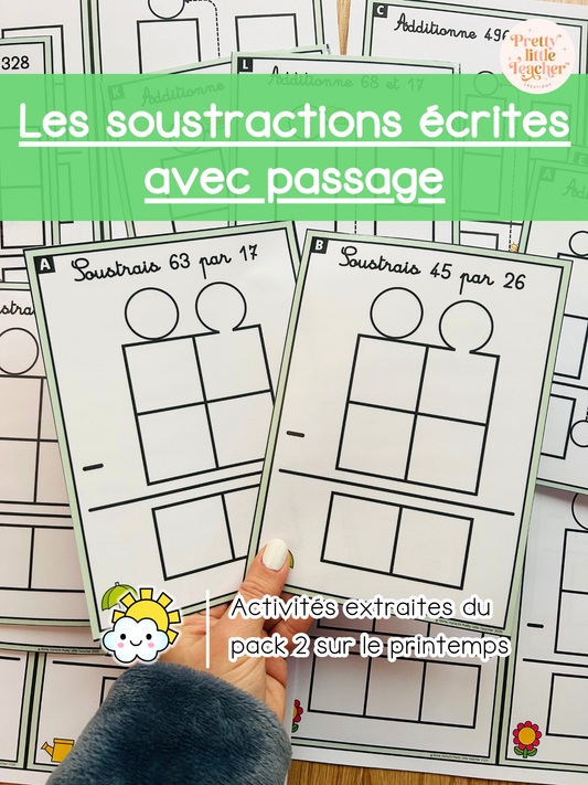 Les soustractions écrites avec retenue jusqu’à 100 DU - DU (3x)