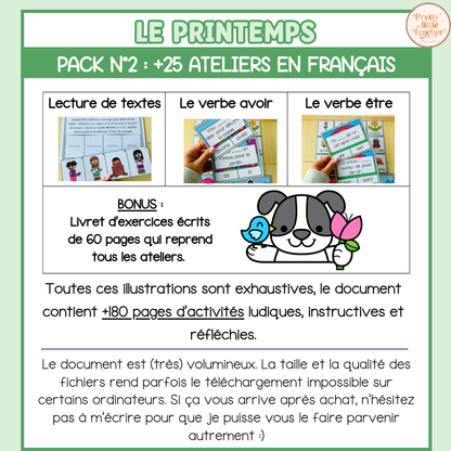 Pack 2 Français sur le printemps