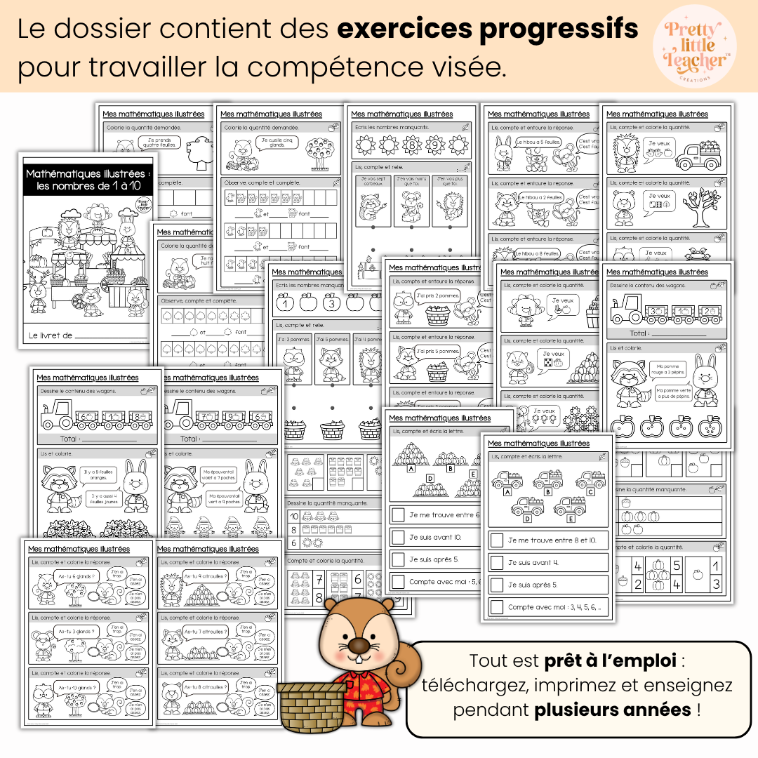 Mathématiques illustrées : compter de 1 à 10