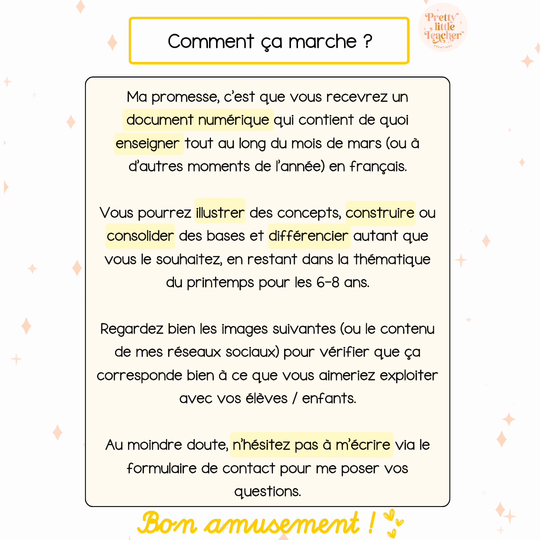 Pack 2 Français sur le printemps