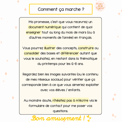 Pack 2 Français sur le printemps