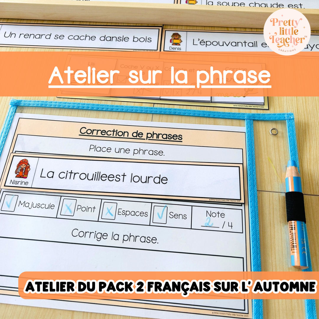 Atelier : les critères d'une phrase