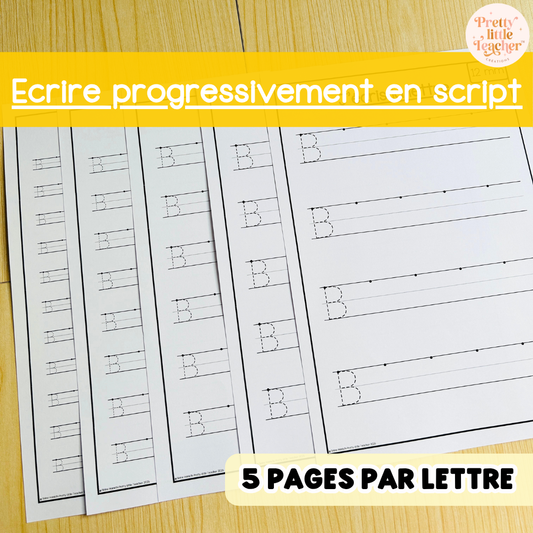 Livrets : j'apprends à écrire progressivement en script
