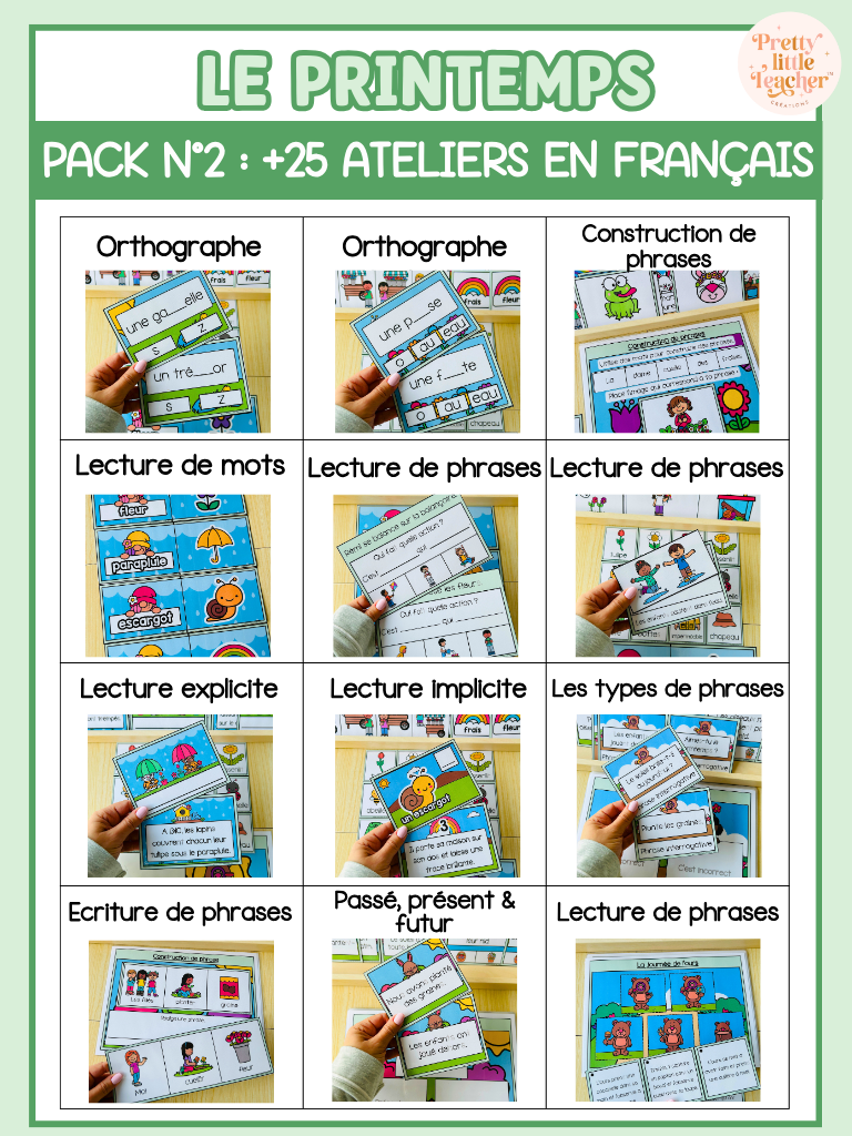 Pack 2 Français sur le printemps