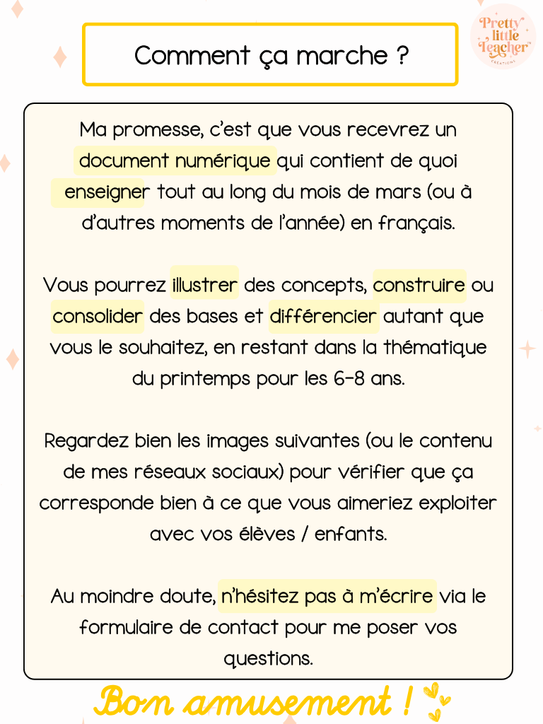 Pack 2 Français sur le printemps
