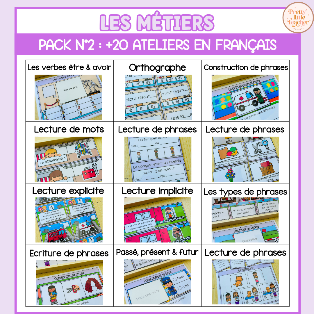 Pack 2 Français sur les métiers