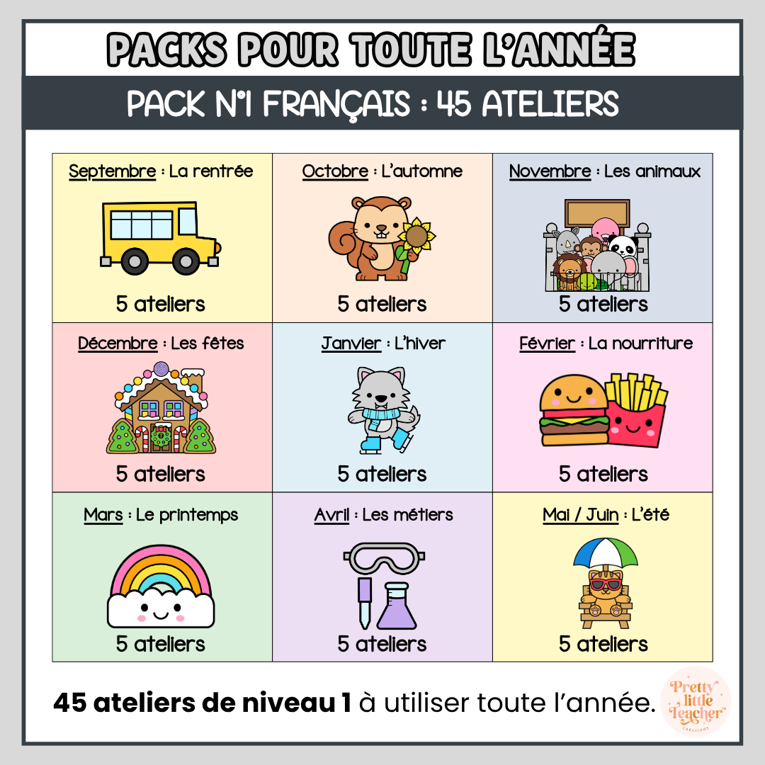 Tous les Mini Packs 1 Français pour toute l'année